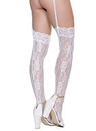 Romantic stockings, floral lace, plus size